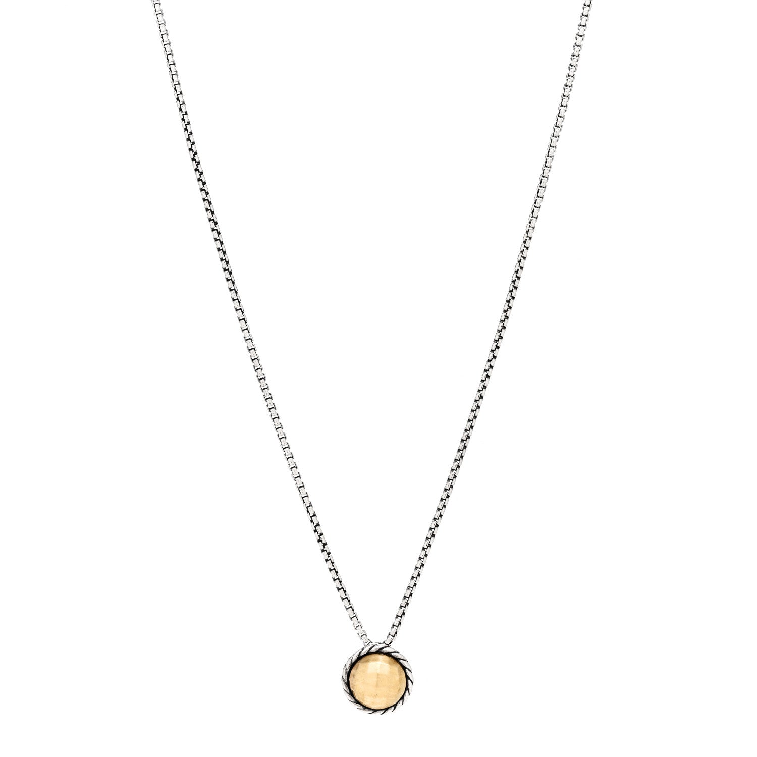 David Yurman Sterling Silver 18K Yellow Gold 8mm Petite Chatelaine Pendant Necklace 1 of 5