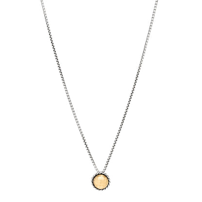David Yurman Sterling Silver 18K Yellow Gold 8mm Petite Chatelaine Pendant Necklace 1 of 5