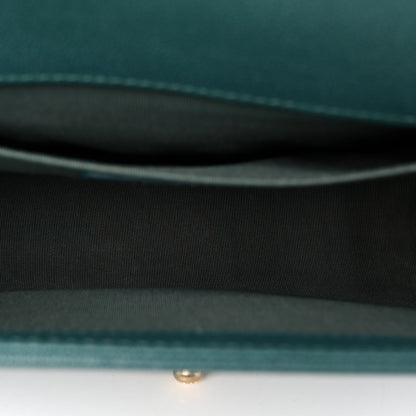 Chanel Caviar Quilted Medium Boy Flap Dark Green 5 of 12