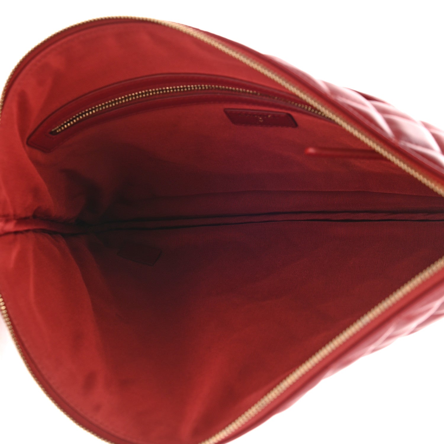 Chanel Lambskin Quilted Large Cosmetic Case Red 5 of 7