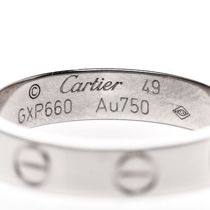 Cartier 18K White Gold 3.5mm LOVE Wedding Band Ring 49 4.75 4 of 5