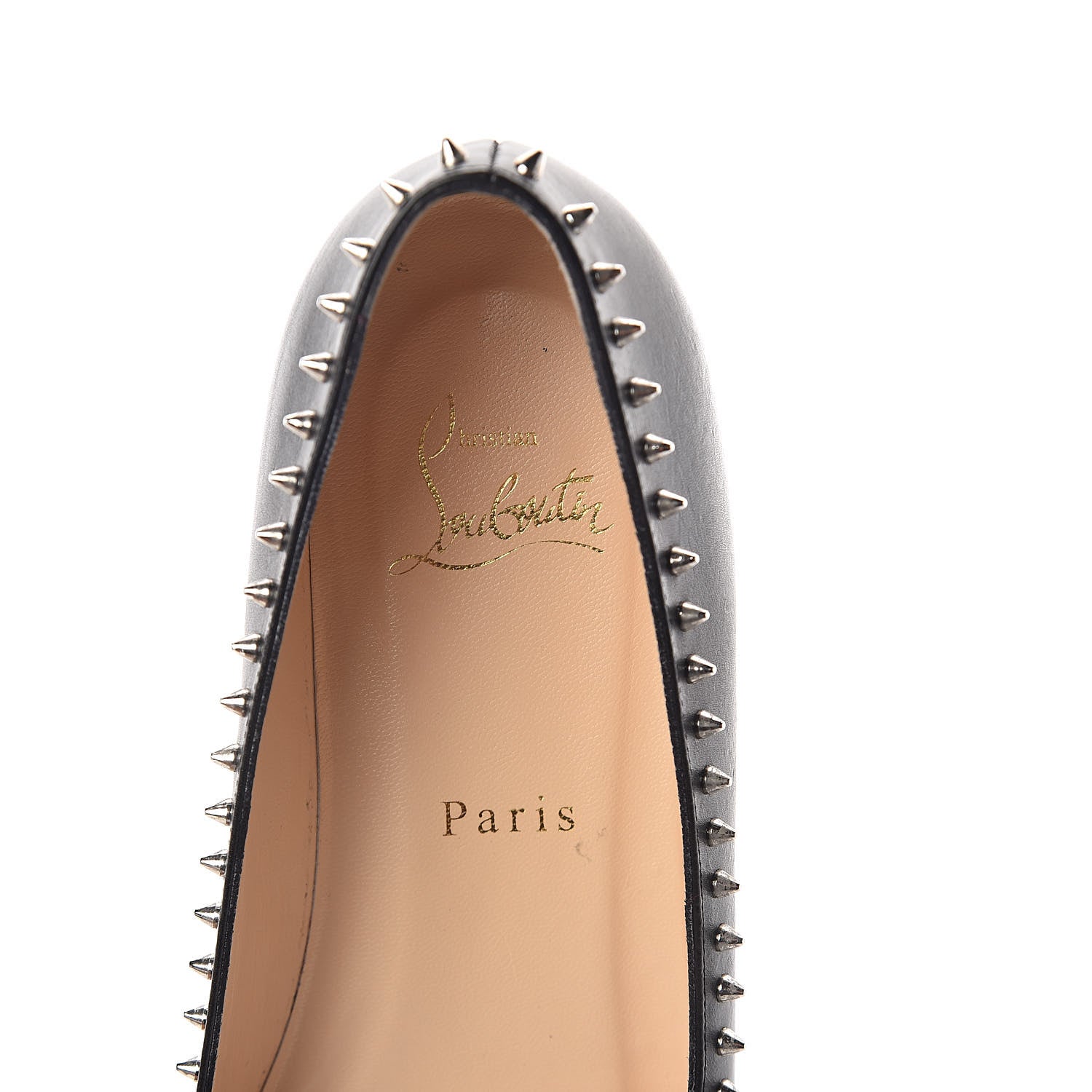 Christian Louboutin Shiny Calfskin Anjalina Flats 37.5 Black 5 of 7