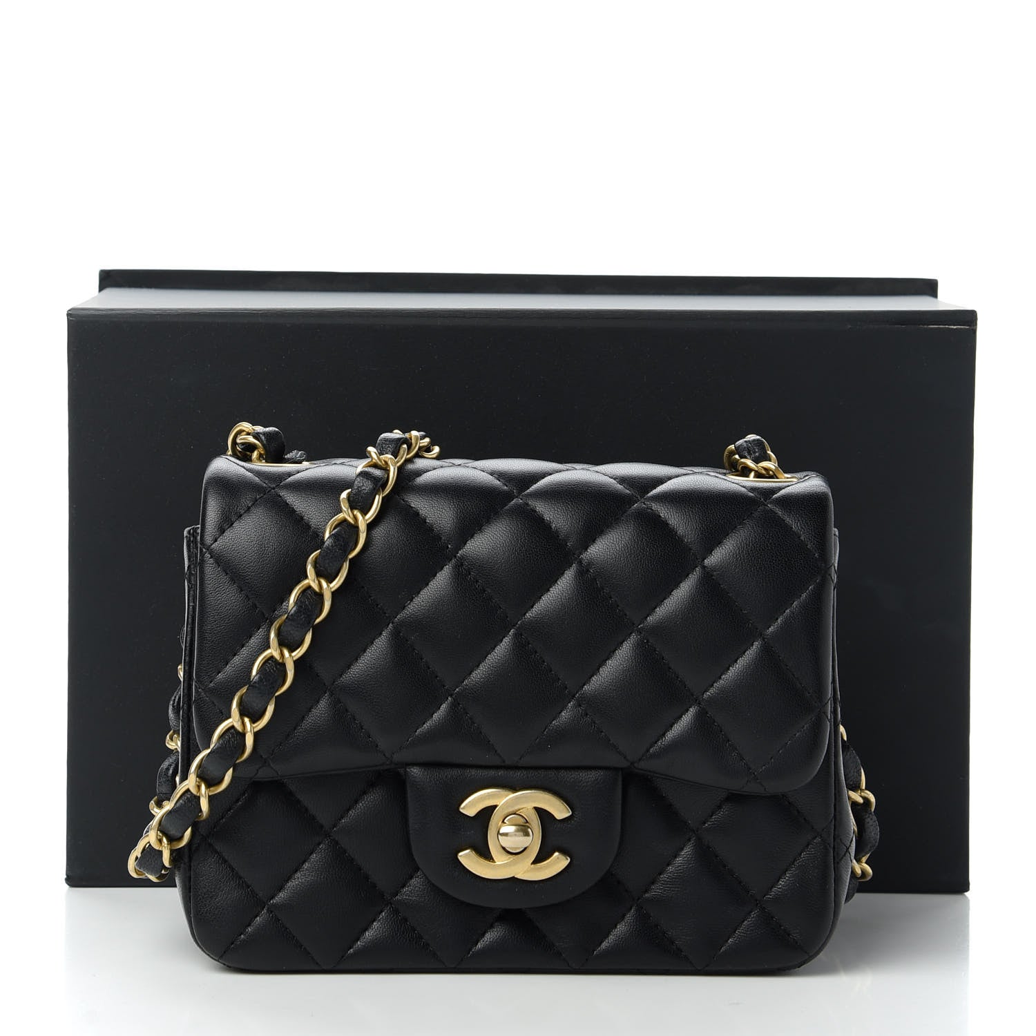 Chanel Lambskin Quilted Mini Square Flap Black 11 of 11