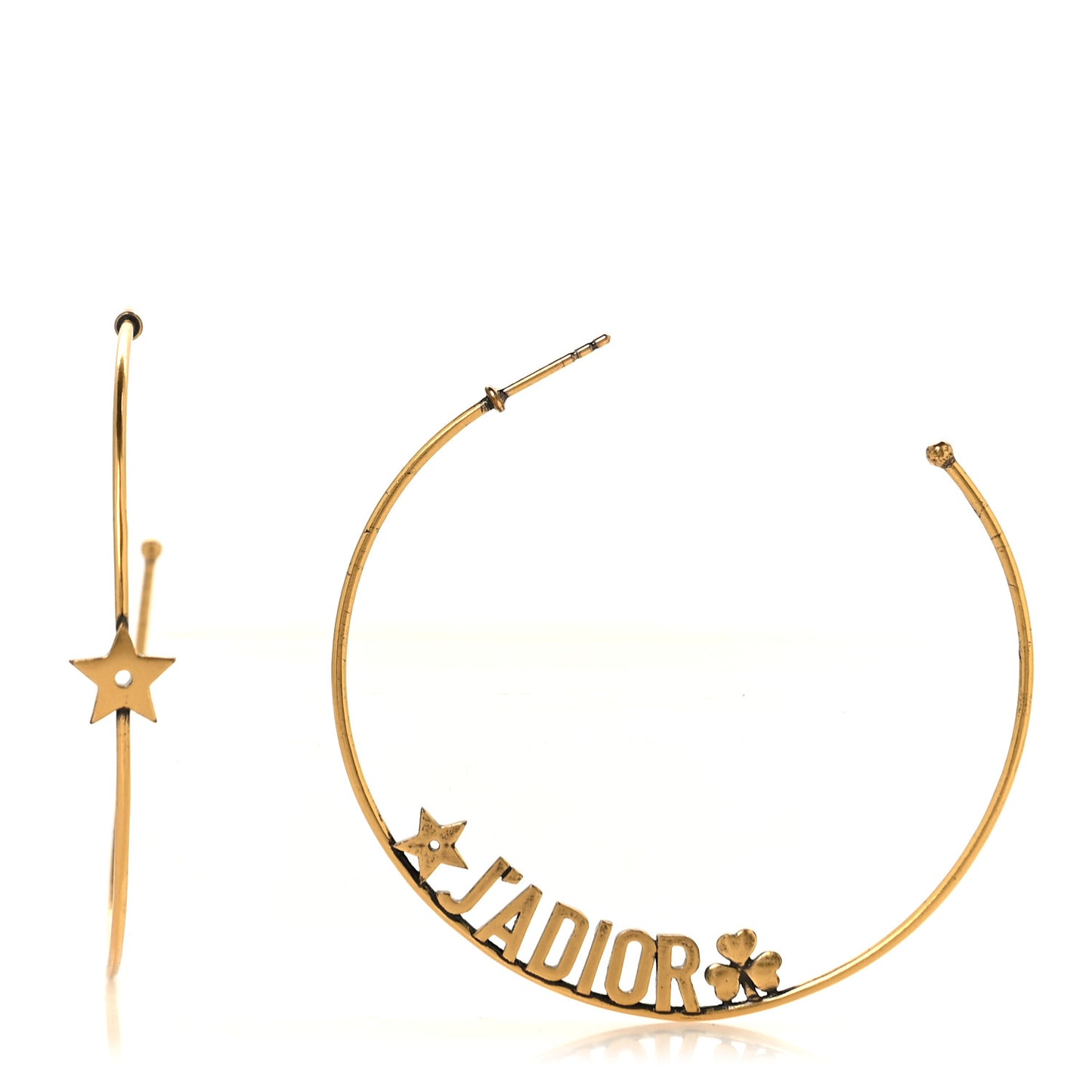 Metal J Adior Hoop Earrings Aged Gold