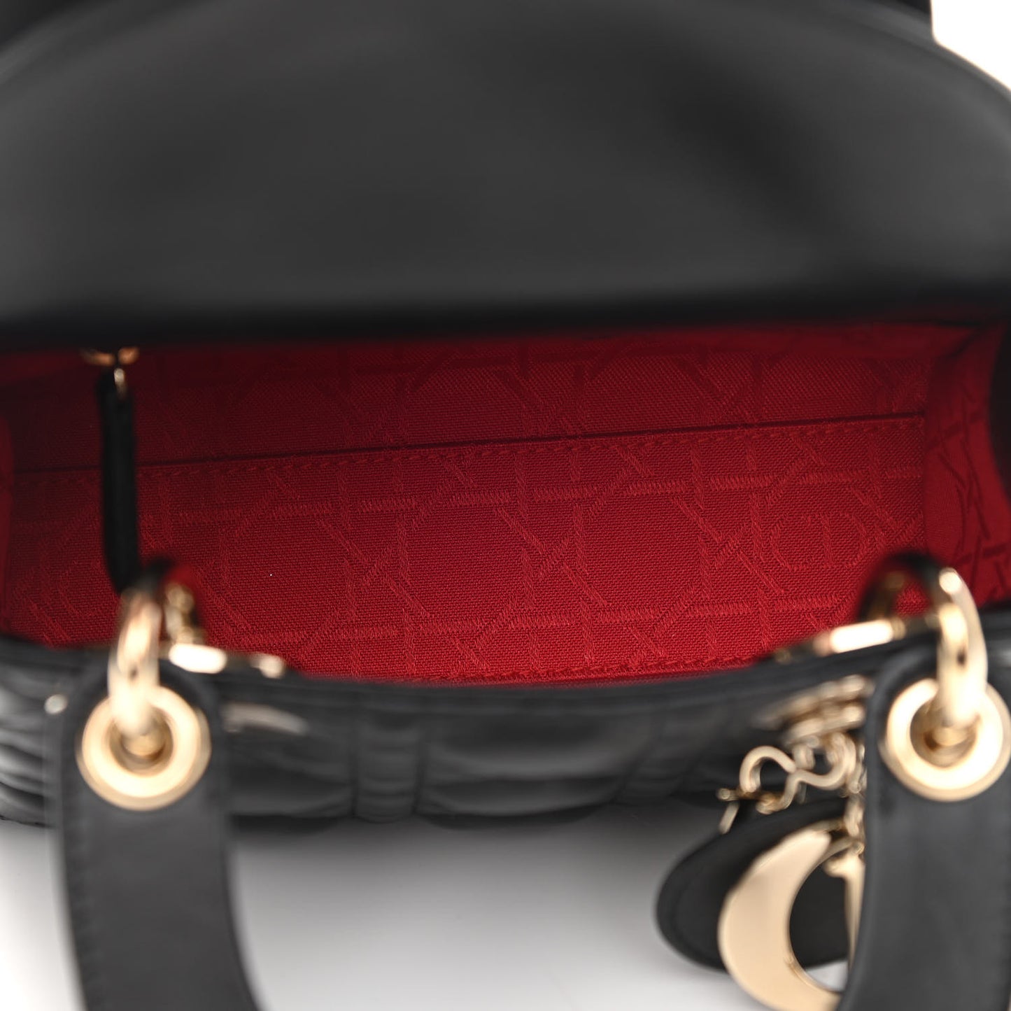 Lambskin Cannage Mini Lady Dior Black