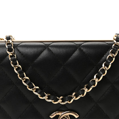 Chanel Lambskin Quilted Trendy CC Wallet On Chain WOC Black 9 of 11