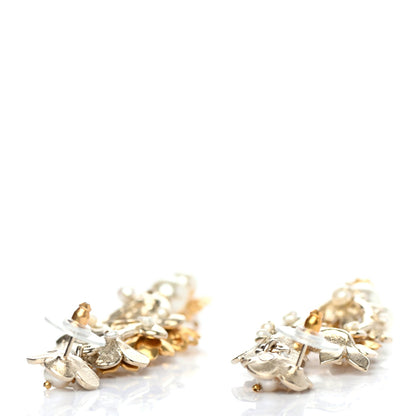 Chanel Pearl Camelia Earrings Gold 3 of 4