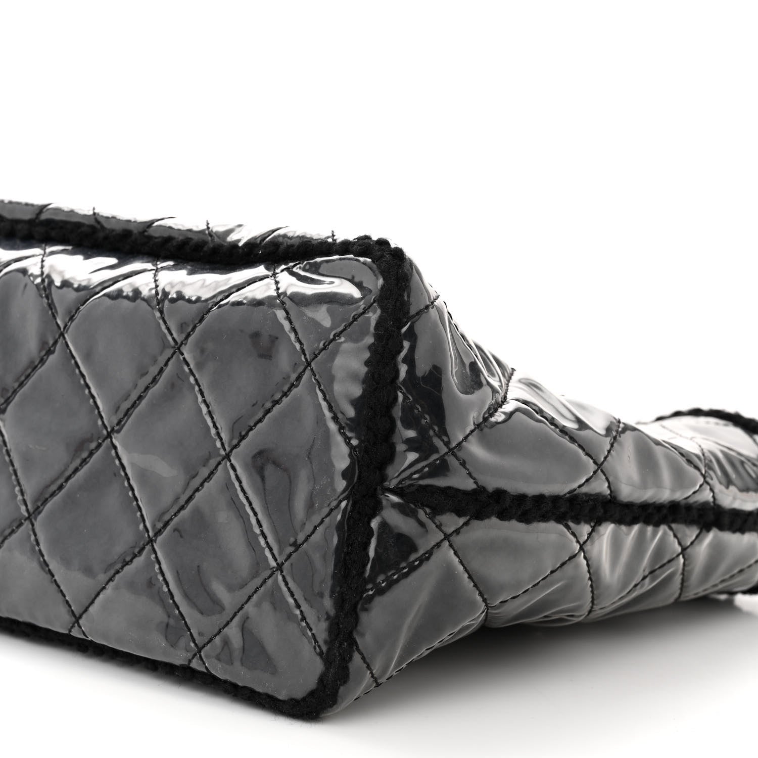 Chanel Vinyl Quilted Funny Tweed Tote Black 10 of 12