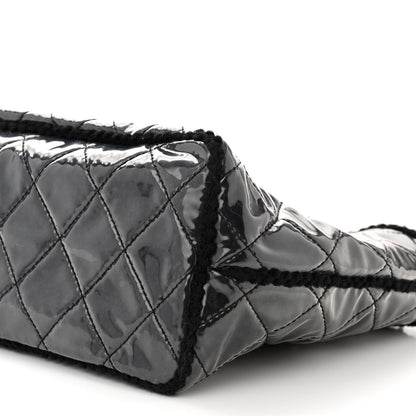Chanel Vinyl Quilted Funny Tweed Tote Black 10 of 12