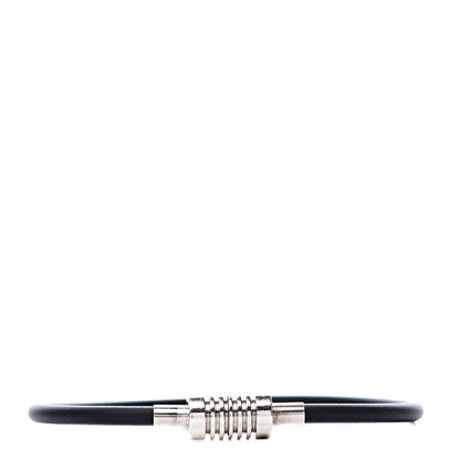 Tiffany Sterling Silver Rubber Paloma Picasso Groove Surfer Bracelet Black 1 of 6