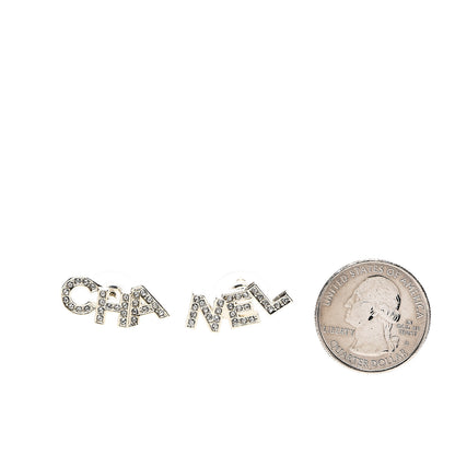Chanel Crystal Pearl Signature Stud Earrings Gold 2 of 5