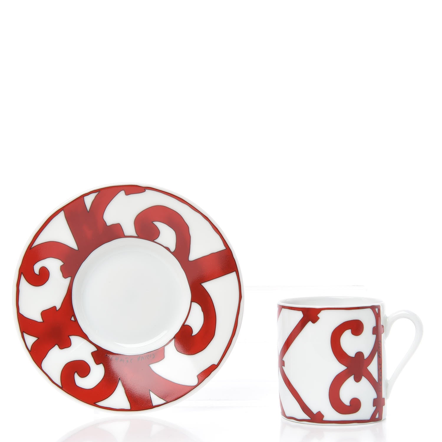 Hermes Porcelain Balcon du Guadalquivir Coffee Cup and Saucer Set of 2 7 of 8