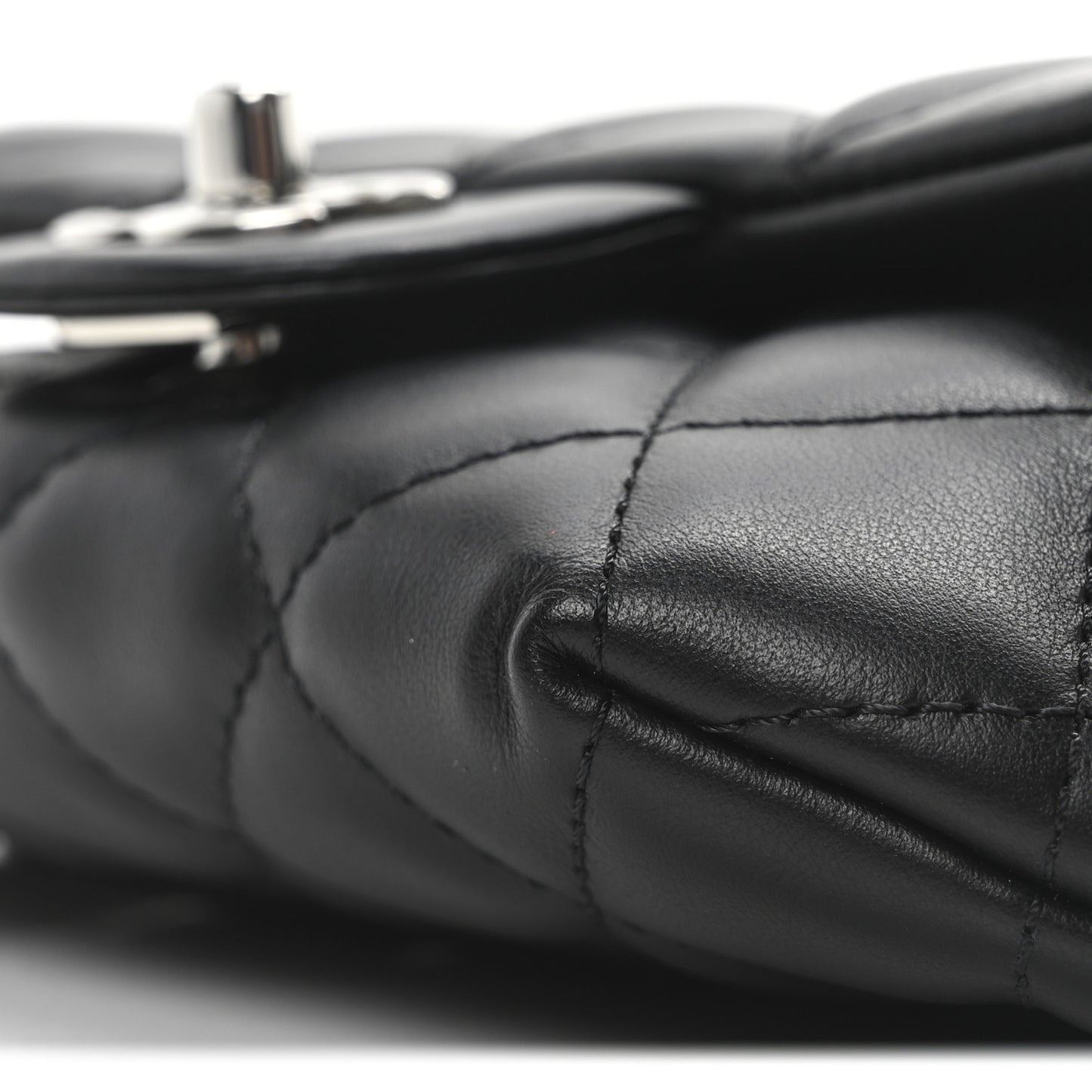 Calfskin Quilted CC Uniform Flap Belt Bag Black