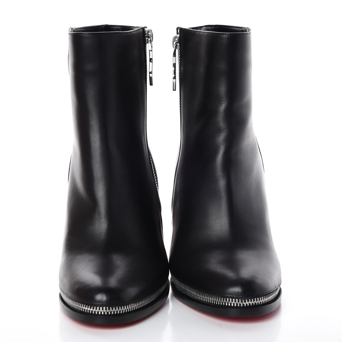 Calfskin Telezip 85 Ankle Bootie 40 Black