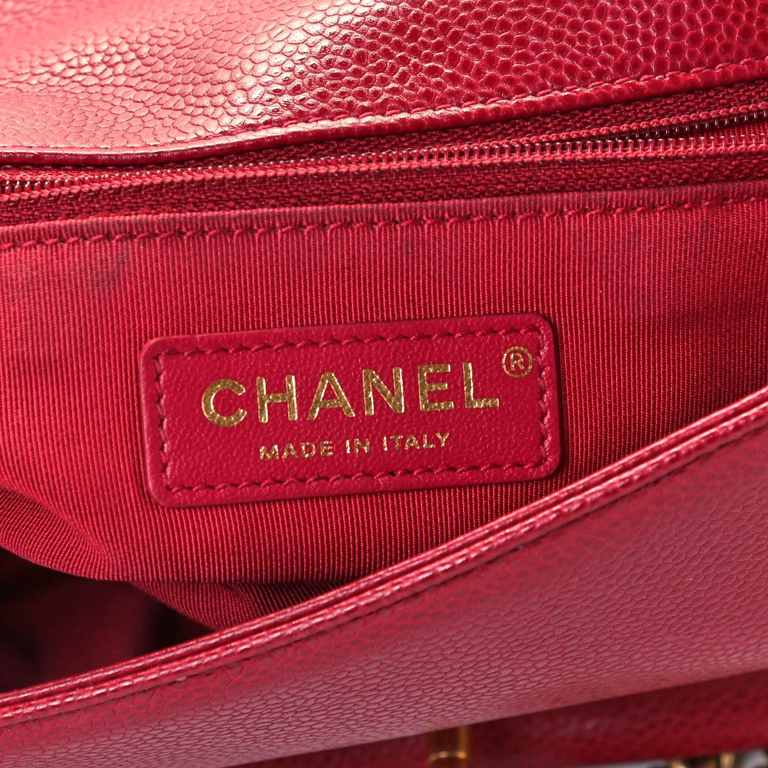 Chanel Caviar Quilted Carry Around Flap Bag Red 5 of 12