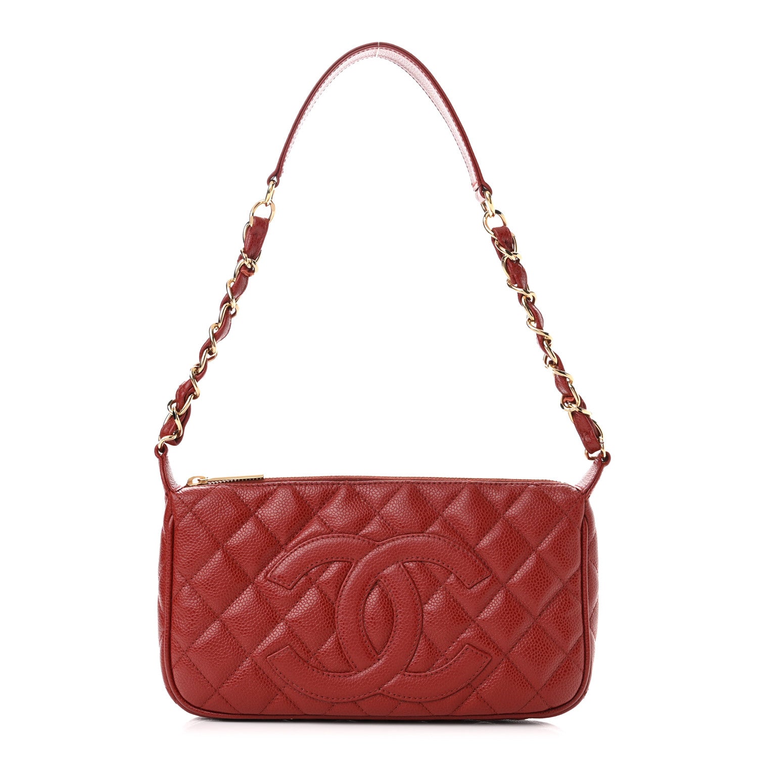 Chanel Caviar Quilted Timeless CC Shoulder Bag Red 1 of 16