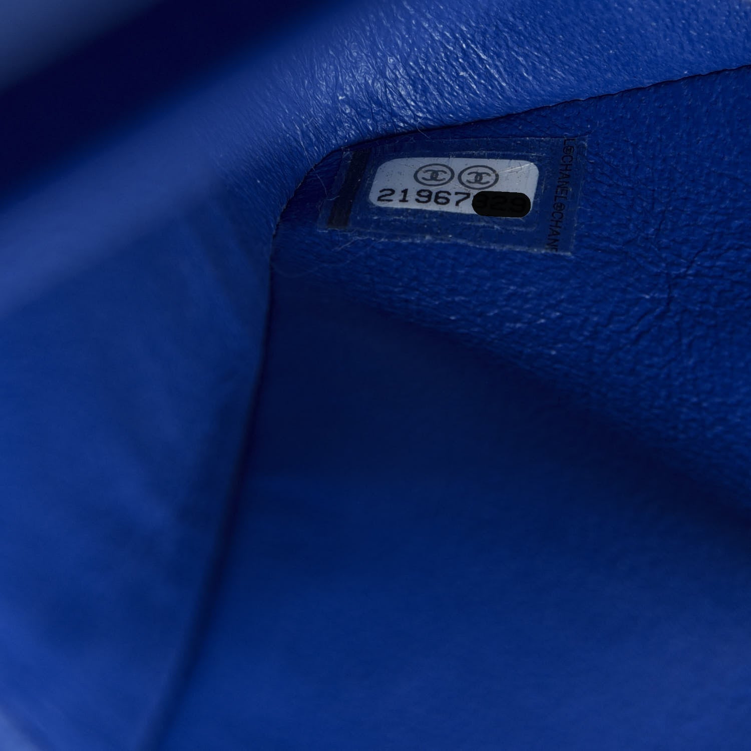 Chanel Caviar Quilted Medium Double Flap Blue 7 of 13