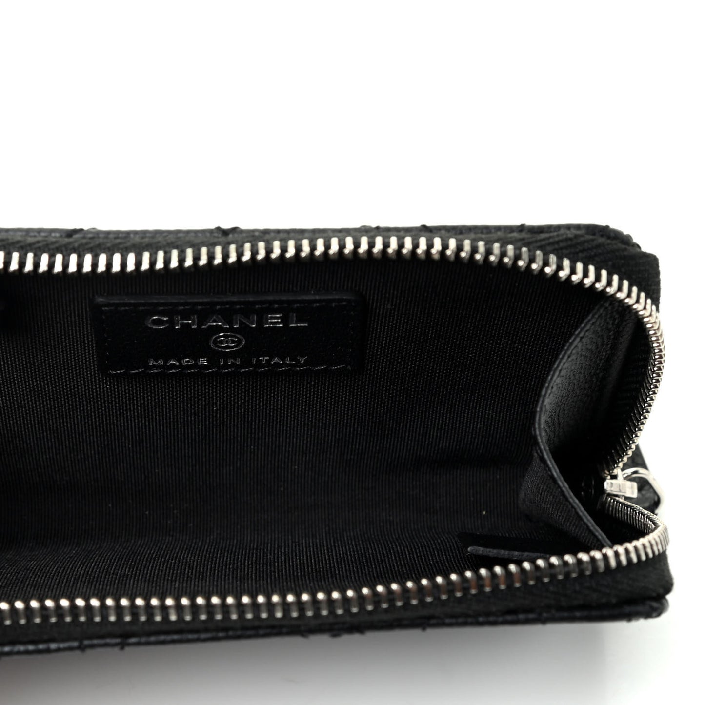 Caviar Camellia Embossed Key Holder Case Black