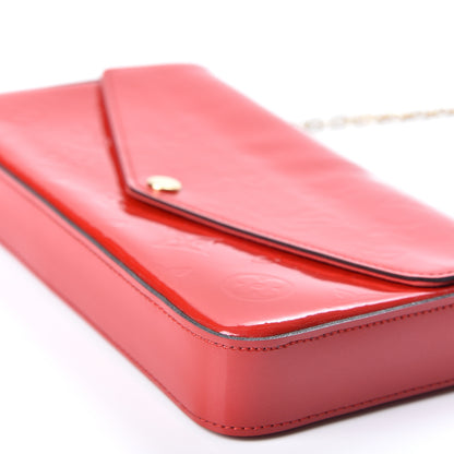 Louis Vuitton Vernis Felicie Pochette Chain Wallet Cherry 9 of 11