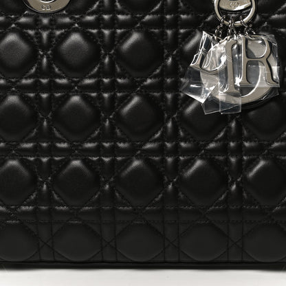 Christian Dior Lambskin Cannage Medium Lady Dior Crystal Strap Black 9 of 11