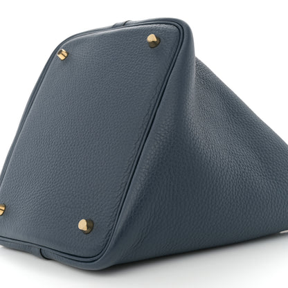 Hermes Taurillon Clemence Picotin Lock 22 MM Bleu De Prusse 10 of 11