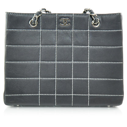 Chanel Leather Contrast Stitch Surpique Shoulder Bag Black 1 of 10