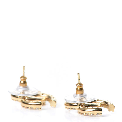 Chanel Crystal CC Earrings Gold 3 of 5