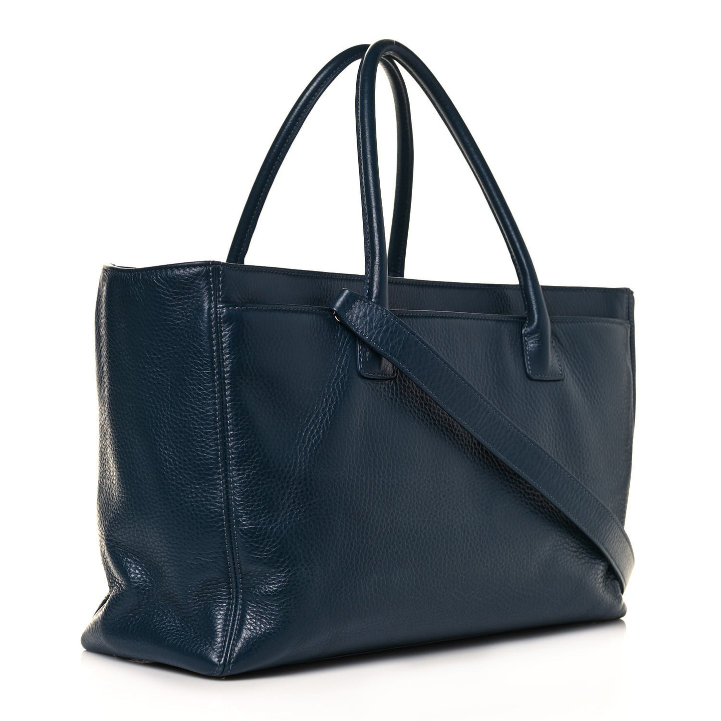 Calfskin Cerf Executive Shopper Tote Blue