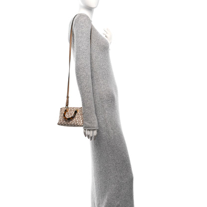 Fendi Raffia Chenille Vitello King Plexiglass Micro FF Mini By The Way Top Handle Boston Bag Naturale White 2 of 10