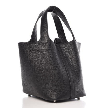 Hermes Taurillon Clemence Picotin Lock 18 PM Black 3 of 8
