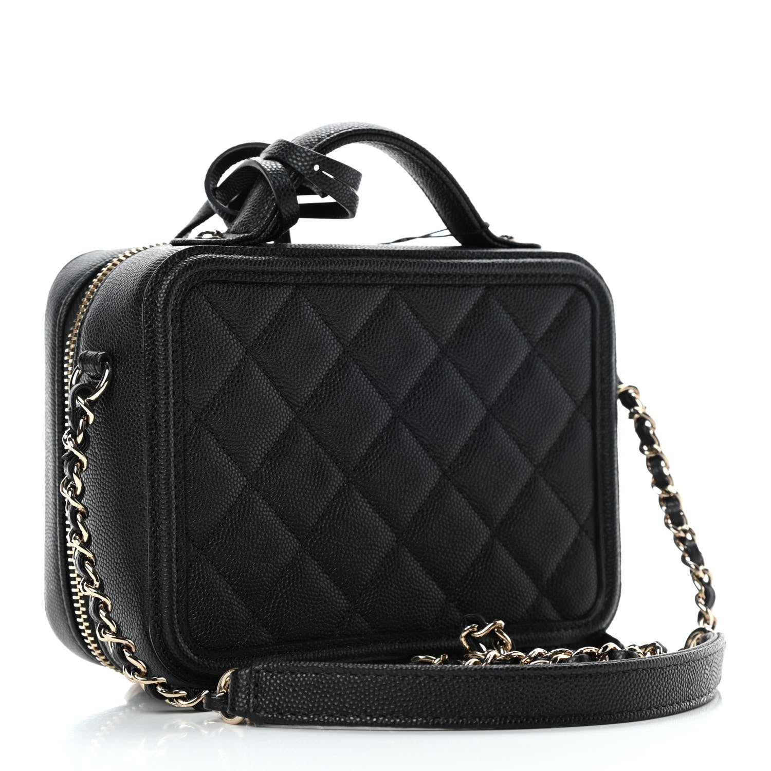 Chanel Caviar Quilted Small CC Filigree Vanity Case Black 2 of 4