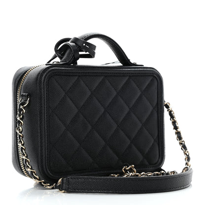 Chanel Caviar Quilted Small CC Filigree Vanity Case Black 2 of 4