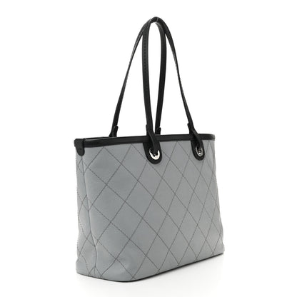 Chanel Grained Calfskin Shopping Fever Tote Grey Black 4 of 12