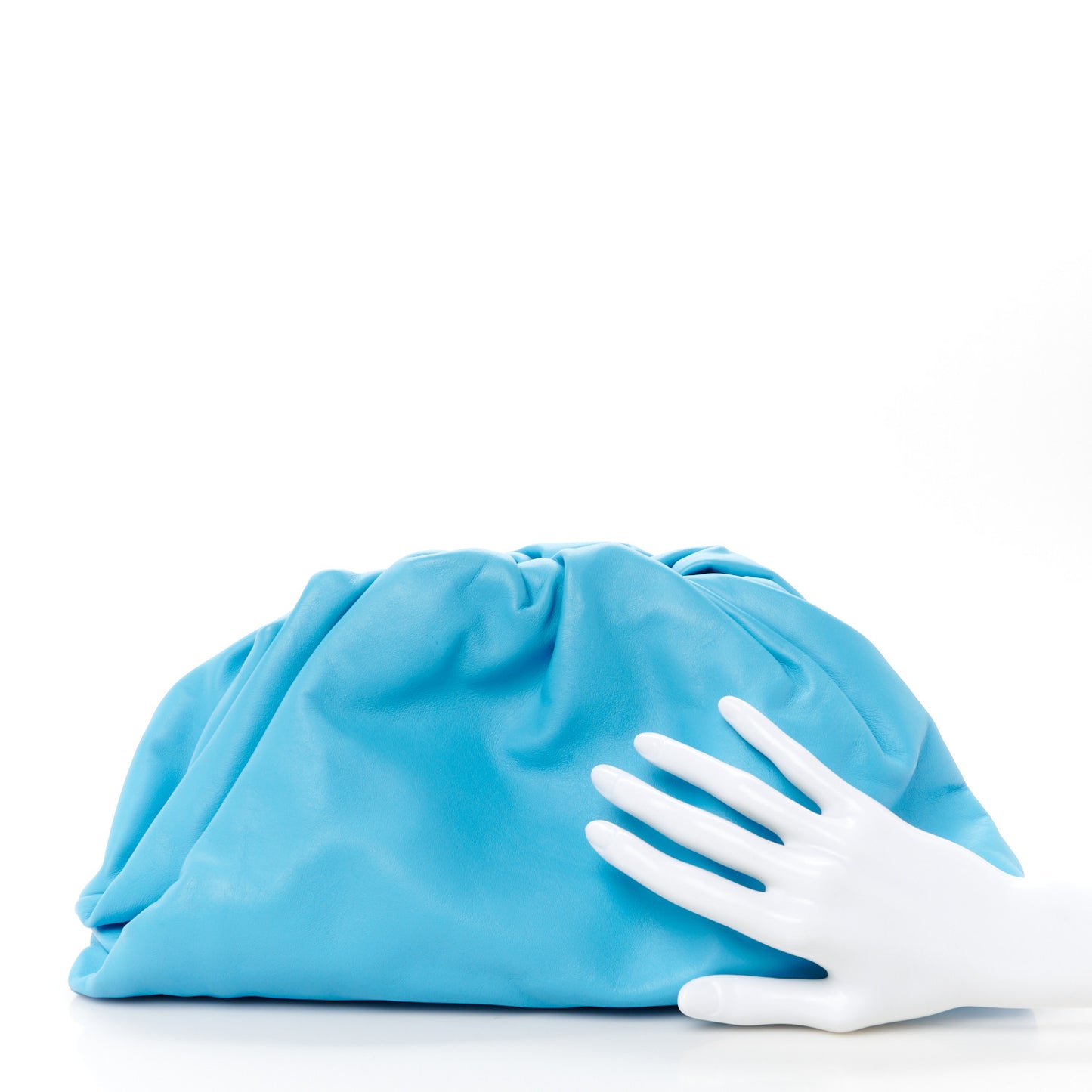 Smooth Butter Calf The Pouch Oversized Clutch Sky Blue