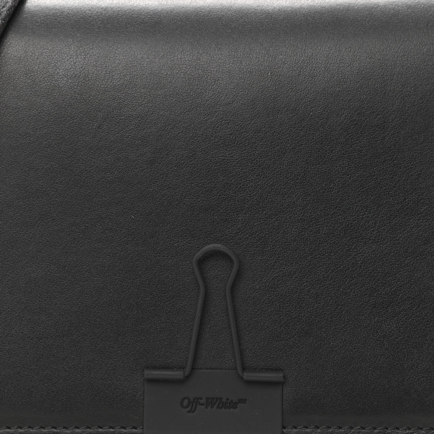 Off-White Calfskin Binder Clip Bag So Black 8 of 10