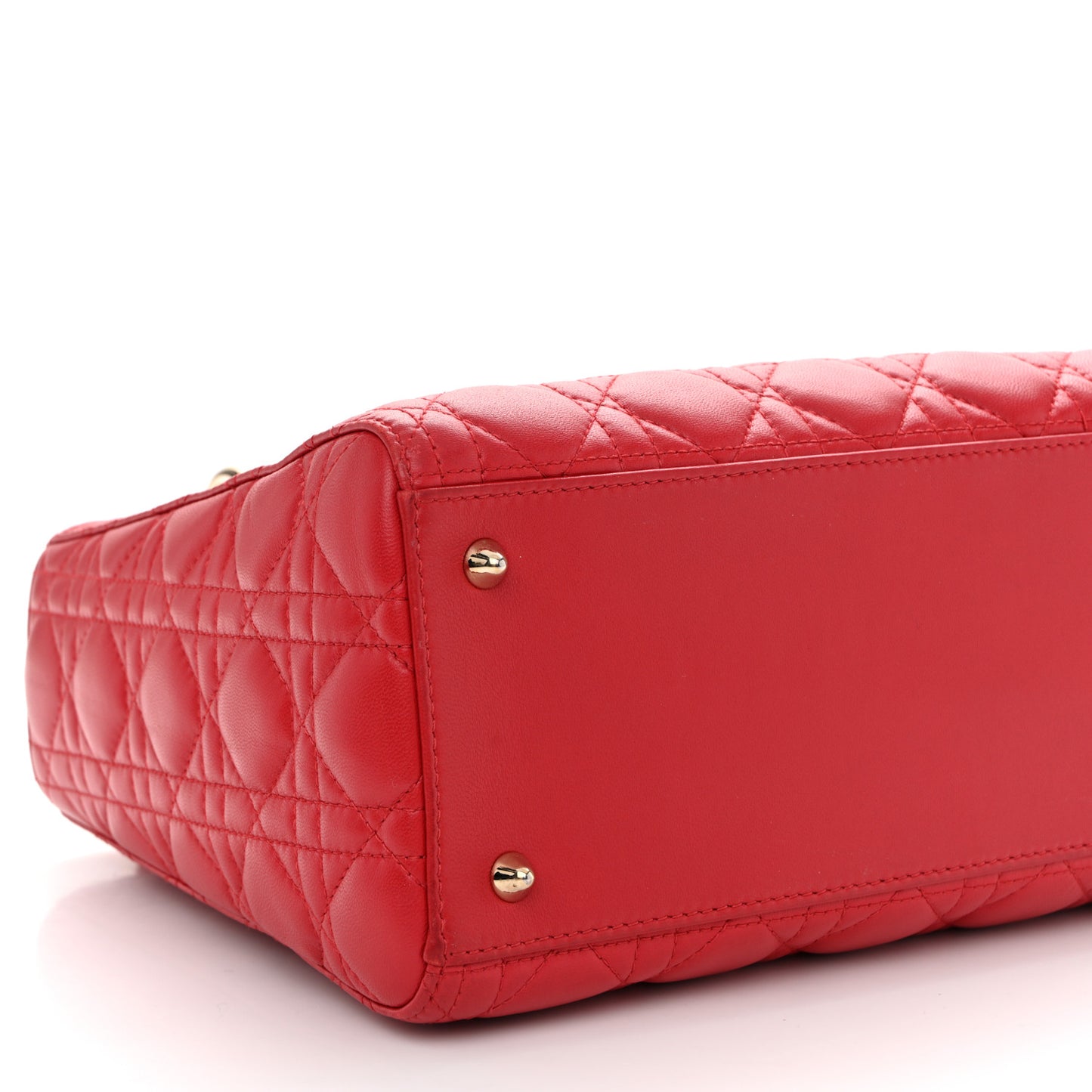 Lambskin Cannage Medium Lady Dior Red
