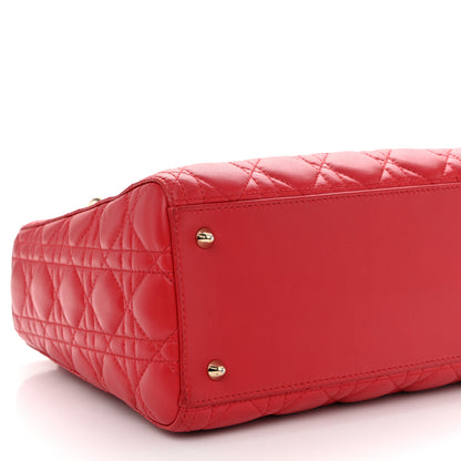 Christian Dior Lambskin Cannage Medium Lady Dior Red 8 of 11
