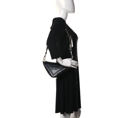 Prada Grace Lux Triangle Shoulder Bag Black 2 of 14