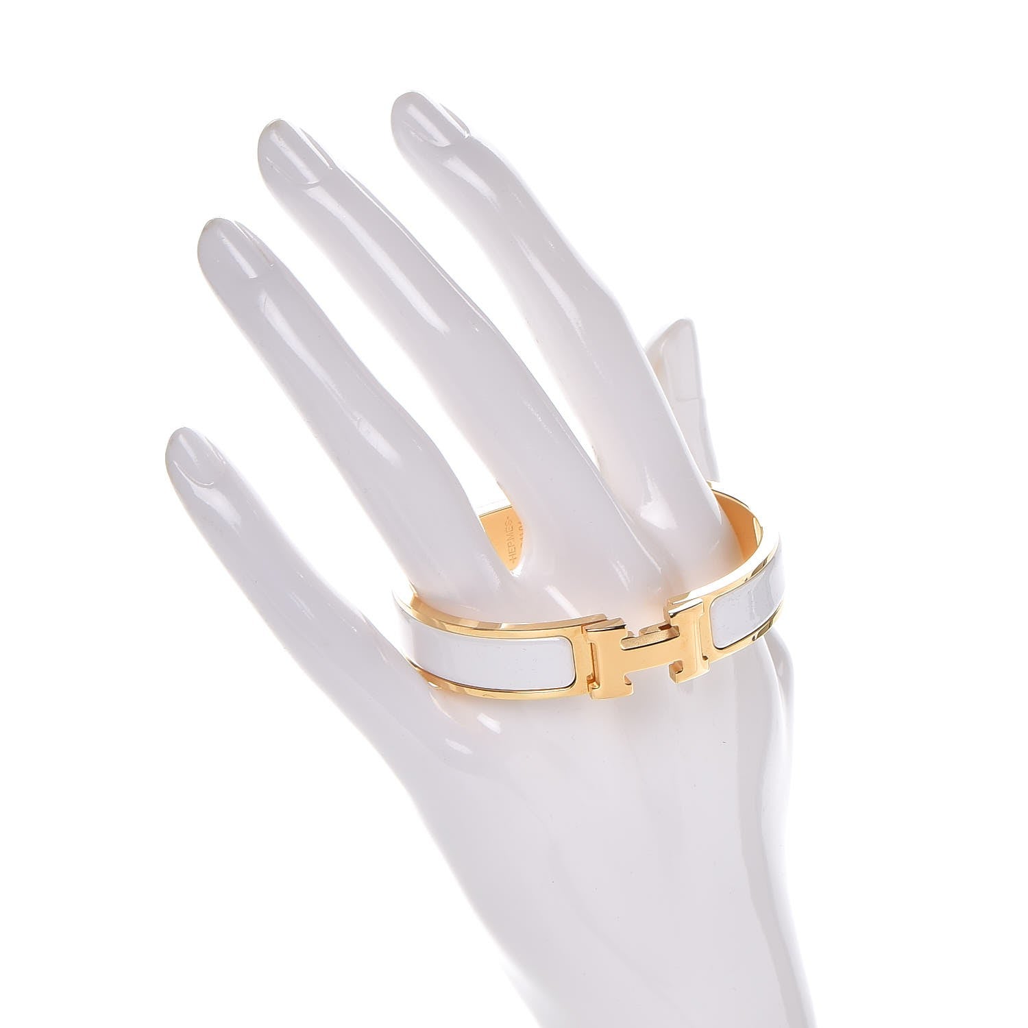 Hermes Enamel Narrow Clic Clac H Bracelet PM White 2 of 5