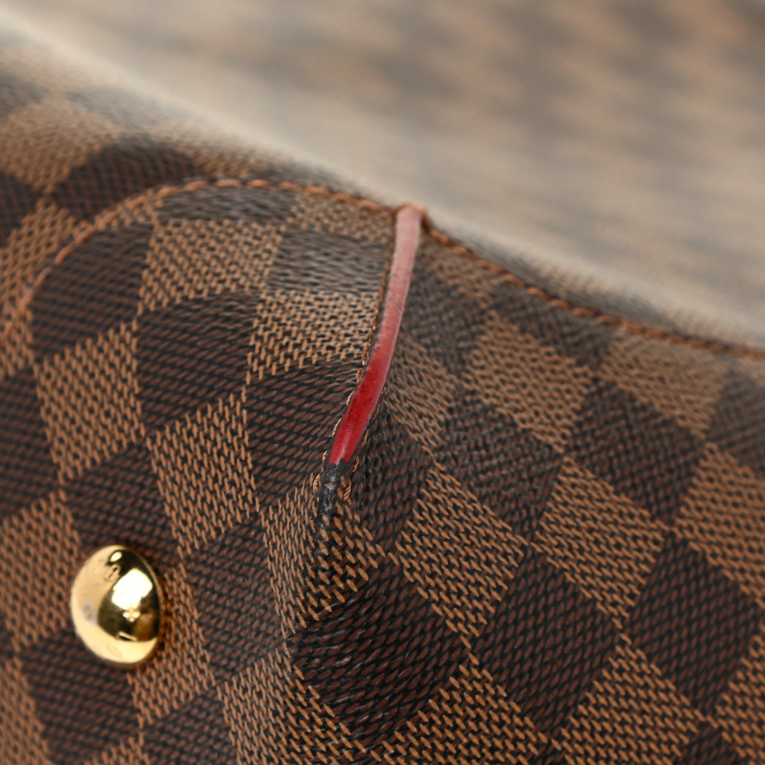 Louis Vuitton Damier Ebene Caissa Hobo Cherry 12 of 17