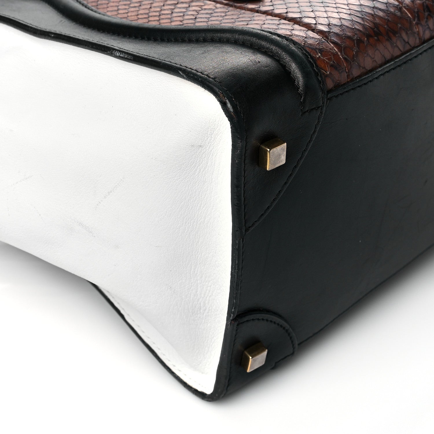 Celine Python Smooth Calfskin Mini Luggage Brown 7 of 16