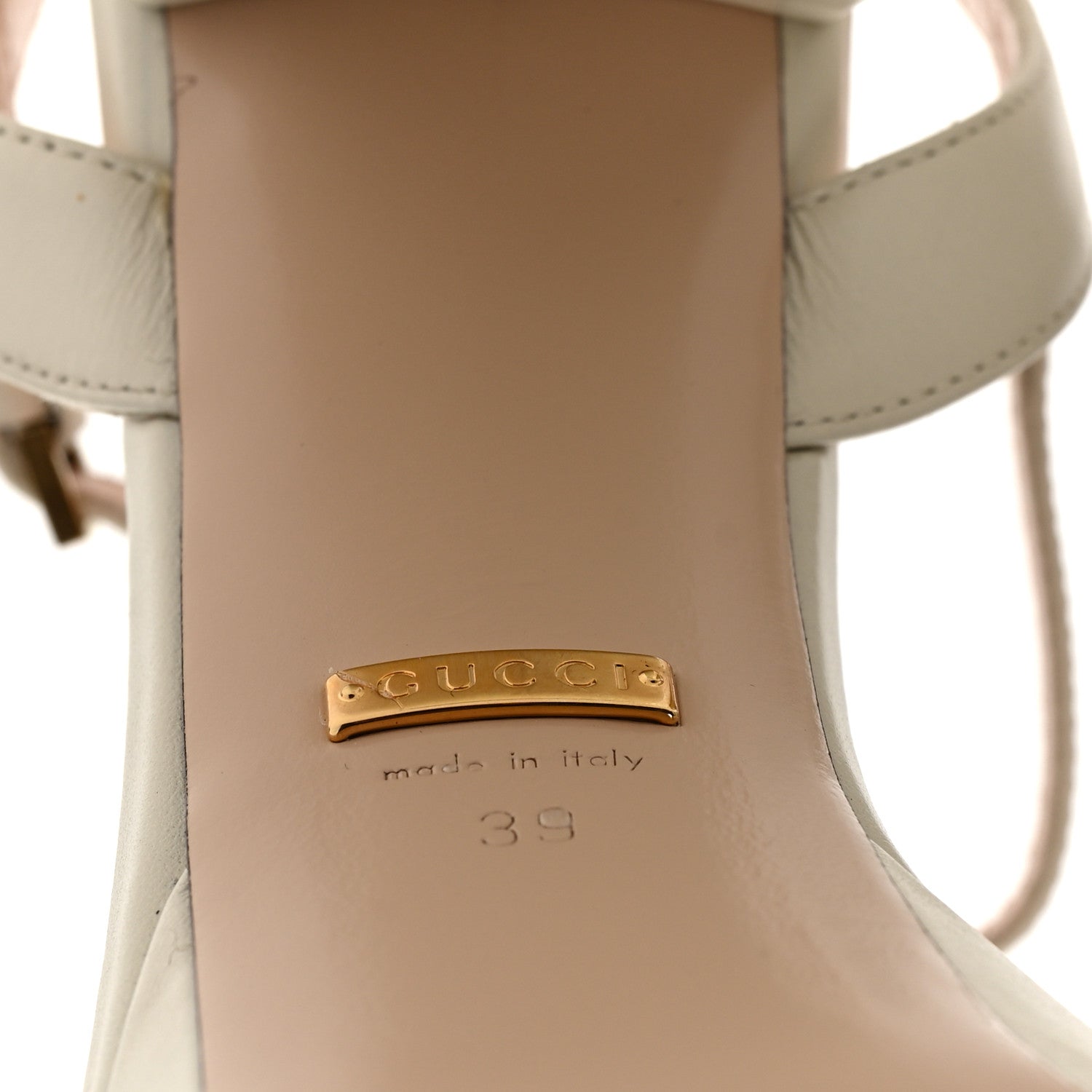 Gucci Calfskin GG Marmont Ankle Wrap 30/115mm Platform Sandals 39 Mystic White 6 of 8