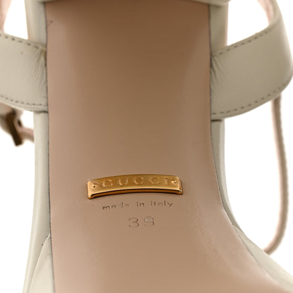 Gucci Calfskin GG Marmont Ankle Wrap 30/115mm Platform Sandals 39 Mystic White 6 of 8