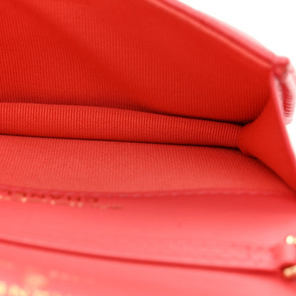 Chanel Shiny Lambskin Quilted Card Holder On Chain Pink 5 of 11