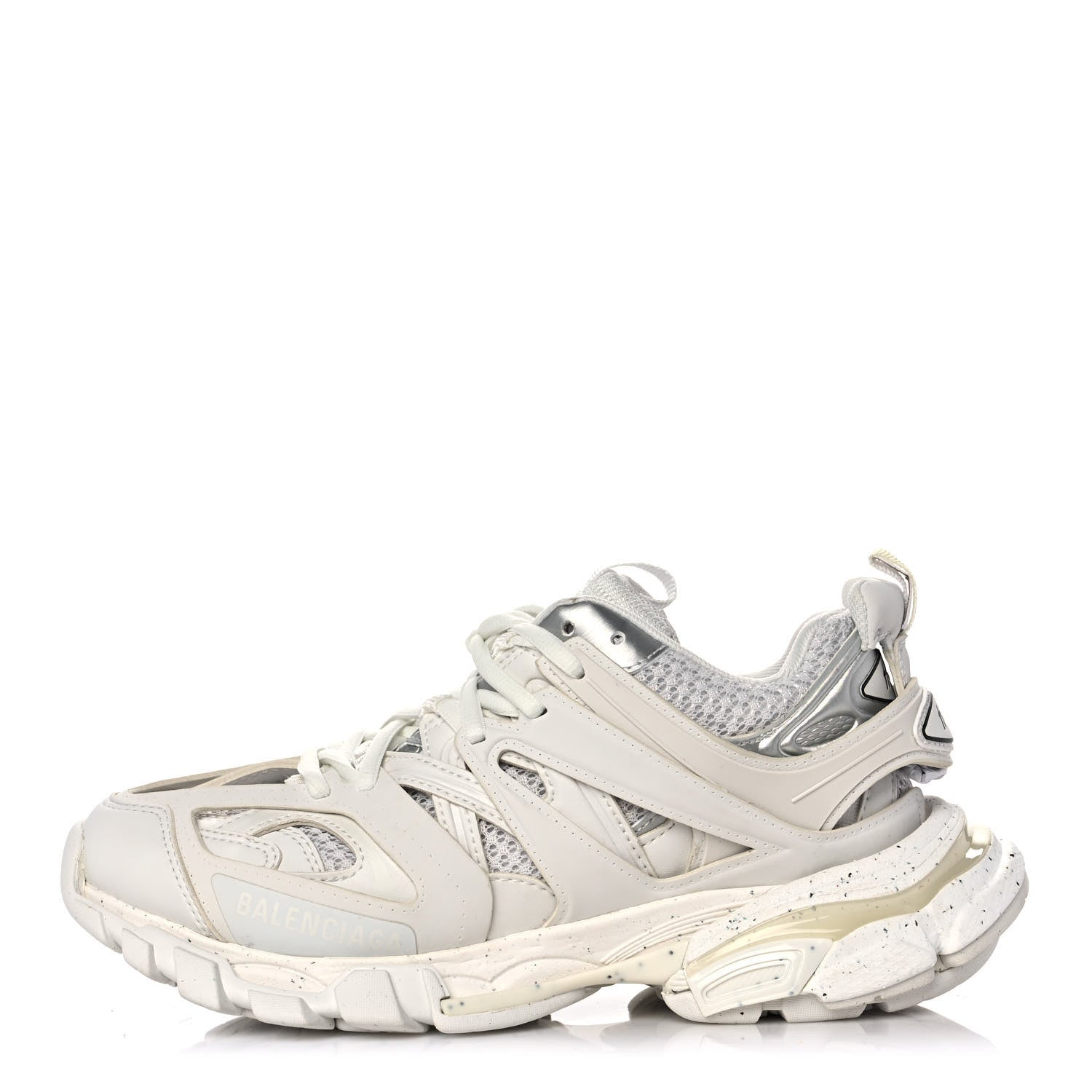 Balenciaga Rubber Mesh Fabric Monocolor Recycled Sole Womens Track Sneakers 36 White 1 of 10
