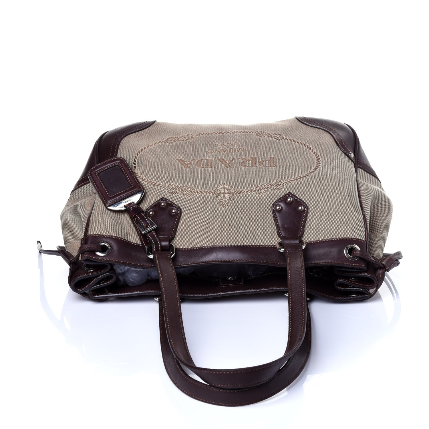 Prada Jacquard Logo Tote Corda Bruciato 10 of 11