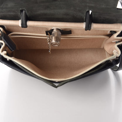 Hermes Toile Vache Calfskin Herbag 30 PM Natural Black 5 of 9