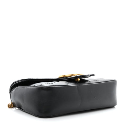 Gucci Calfskin Matelasse Super Mini GG Marmont Shoulder Bag Black 4 of 10