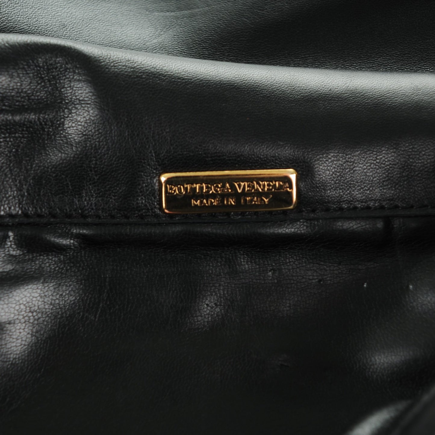 BOTTEGA VENETA Nappa Intrecciato Flap Clutch Nero Black