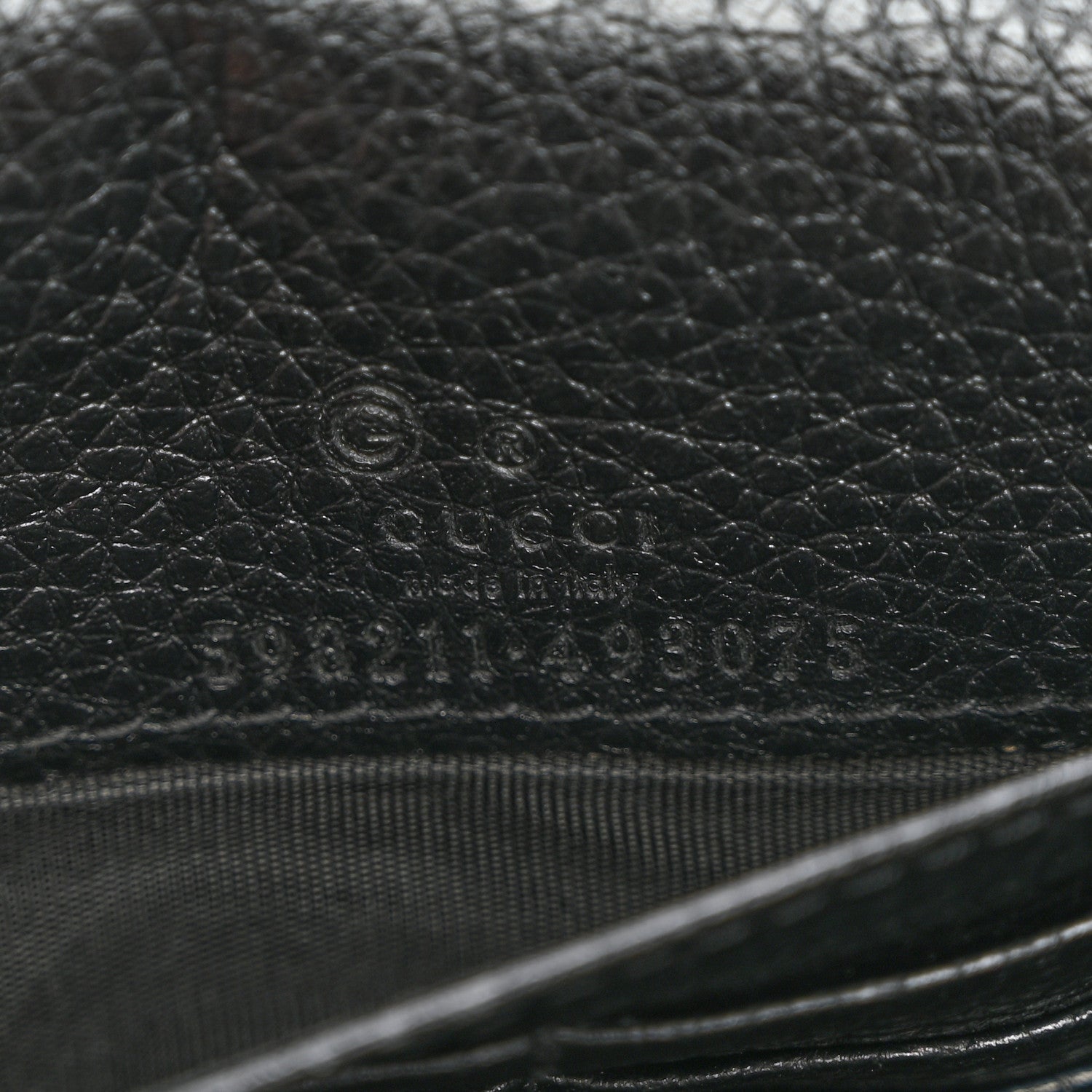 Gucci Pebbled Calfskin Soho Wallet On Chain Black 5 of 8